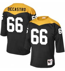 Men's Mitchell and Ness Pittsburgh Steelers #66 David DeCastro Elite Black 1967 Home Throwback NFL Jersey