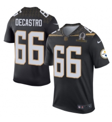 Men's Nike Pittsburgh Steelers #66 David DeCastro Elite Black Team Irvin 2016 Pro Bowl NFL Jersey