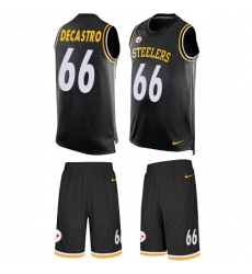 Men's Nike Pittsburgh Steelers #66 David DeCastro Limited Black Tank Top Suit NFL Jersey