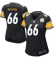 Women's Nike Pittsburgh Steelers #66 David DeCastro Game Black Team Color NFL Jersey