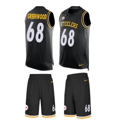 Men's Nike Pittsburgh Steelers #68 L.C. Greenwood Limited Black Tank Top Suit NFL Jersey