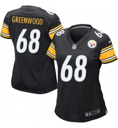 Women's Nike Pittsburgh Steelers #68 L.C. Greenwood Game Black Team Color NFL Jersey