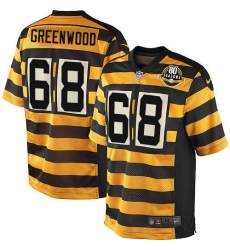 Youth Nike Pittsburgh Steelers #68 L.C. Greenwood Elite Yellow/Black Alternate 80TH Anniversary Throwback NFL Jersey