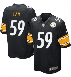 Men's Nike Pittsburgh Steelers #59 Jack Ham Game Black Team Color NFL Jersey