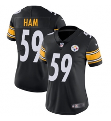 Women's Nike Pittsburgh Steelers #59 Jack Ham Black Team Color Vapor Untouchable Limited Player NFL Jersey