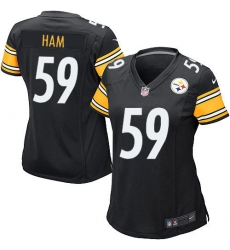 Women's Nike Pittsburgh Steelers #59 Jack Ham Game Black Team Color NFL Jersey