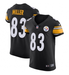Men's Nike Pittsburgh Steelers #83 Heath Miller Black Team Color Vapor Untouchable Elite Player NFL Jersey