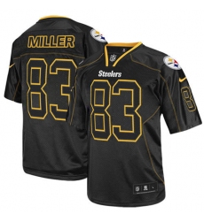 Men's Nike Pittsburgh Steelers #83 Heath Miller Elite Lights Out Black NFL Jersey