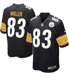 Men's Nike Pittsburgh Steelers #83 Heath Miller Game Black Team Color NFL Jersey