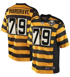 Men's Nike Pittsburgh Steelers #79 Javon Hargrave Game Yellow/Black Alternate 80TH Anniversary Throwback NFL Jersey