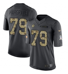 Men's Nike Pittsburgh Steelers #79 Javon Hargrave Limited Black 2016 Salute to Service NFL Jersey