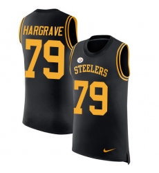 Men's Nike Pittsburgh Steelers #79 Javon Hargrave Limited Black Rush Player Name & Number Tank Top NFL Jersey