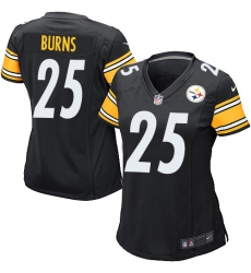 Women's Nike Pittsburgh Steelers #25 Artie Burns Game Black Team Color NFL Jersey