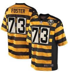 Youth Nike Pittsburgh Steelers #73 Ramon Foster Elite Yellow/Black Alternate 80TH Anniversary Throwback NFL Jersey