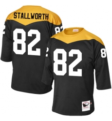 Men's Mitchell and Ness Pittsburgh Steelers #82 John Stallworth Elite Black 1967 Home Throwback NFL Jersey