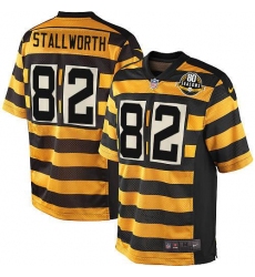 Men's Nike Pittsburgh Steelers #82 John Stallworth Elite Yellow/Black Alternate 80TH Anniversary Throwback NFL Jersey