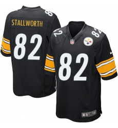 Men's Nike Pittsburgh Steelers #82 John Stallworth Game Black Team Color NFL Jersey