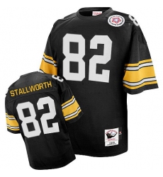 Mitchell And Ness Pittsburgh Steelers #82 John Stallworth Black Team Color Authentic Throwback NFL Jersey