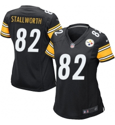 Women's Nike Pittsburgh Steelers #82 John Stallworth Game Black Team Color NFL Jersey