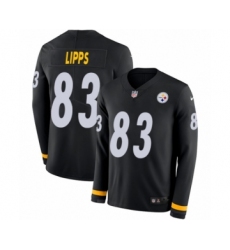 Men's Nike Pittsburgh Steelers #83 Louis Lipps Limited Black Therma Long Sleeve NFL Jersey