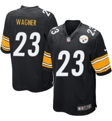 Men's Nike Pittsburgh Steelers #23 Mike Wagner Game Black Team Color NFL Jersey
