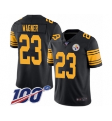 Youth Pittsburgh Steelers #23 Mike Wagner Limited Black Rush Vapor Untouchable 100th Season Football Jersey