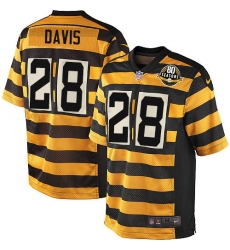 Men's Nike Pittsburgh Steelers #28 Sean Davis Game Yellow/Black Alternate 80TH Anniversary Throwback NFL Jersey
