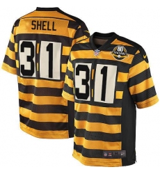 Youth Nike Pittsburgh Steelers #31 Donnie Shell Elite Yellow/Black Alternate 80TH Anniversary Throwback NFL Jersey