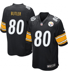 Men's Nike Pittsburgh Steelers #80 Jack Butler Game Black Team Color NFL Jersey