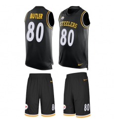 Men's Nike Pittsburgh Steelers #80 Jack Butler Limited Black Tank Top Suit NFL Jersey