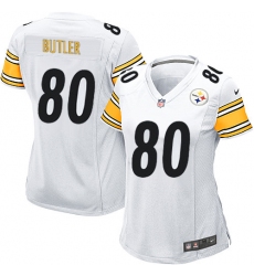 Women's Nike Pittsburgh Steelers #80 Jack Butler Game White NFL Jersey