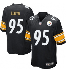 Men's Nike Pittsburgh Steelers #95 Greg Lloyd Game Black Team Color NFL Jersey