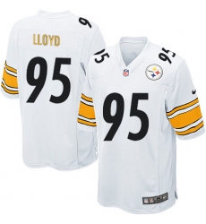 Men's Nike Pittsburgh Steelers #95 Greg Lloyd Game White NFL Jersey