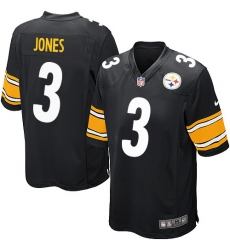 Men's Nike Pittsburgh Steelers #3 Landry Jones Game Black Team Color NFL Jersey