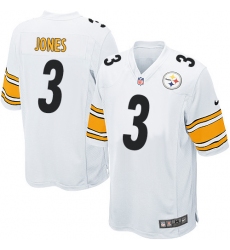 Men's Nike Pittsburgh Steelers #3 Landry Jones Game White NFL Jersey