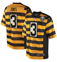 Youth Nike Pittsburgh Steelers #3 Landry Jones Elite Yellow/Black Alternate 80TH Anniversary Throwback NFL Jersey