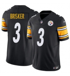 Men's Pittsburgh Steelers #3 Jaquan Brisker Black 2025 F.U.S.E. Vapor Limited Stitched Football Jersey