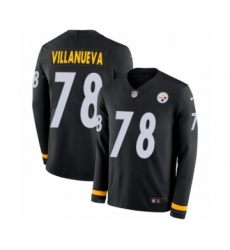Youth Nike Pittsburgh Steelers #78 Alejandro Villanueva Limited Black Therma Long Sleeve NFL Jersey Youth Nike Pittsburgh Steelers #78 Alejandro Villanueva Limited Black Therma Long Sleeve NFL Jersey