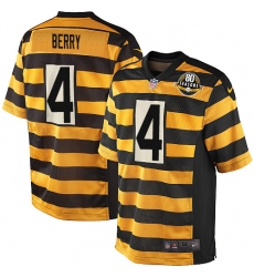 Youth Nike Pittsburgh Steelers #4 Jordan Berry Elite Yellow/Black Alternate 80TH Anniversary Throwback NFL Jersey