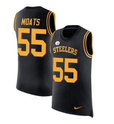Men's Nike Pittsburgh Steelers #55 Arthur Moats Limited Black Rush Player Name & Number Tank Top NFL Jersey