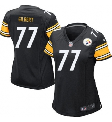 Women's Nike Pittsburgh Steelers #77 Marcus Gilbert Game Black Team Color NFL Jersey