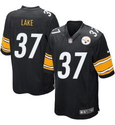 Men's Nike Pittsburgh Steelers #37 Carnell Lake Game Black Team Color NFL Jersey