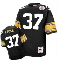 Mitchell And Ness Pittsburgh Steelers #37 Carnell Lake Black Team Color Authentic Throwback NFL Jersey