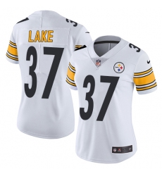 Women's Nike Pittsburgh Steelers #37 Carnell Lake Elite White NFL Jersey