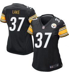 Women's Nike Pittsburgh Steelers #37 Carnell Lake Game Black Team Color NFL Jersey