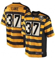 Youth Nike Pittsburgh Steelers #37 Carnell Lake Elite Yellow/Black Alternate 80TH Anniversary Throwback NFL Jersey