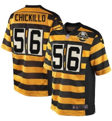 Men's Nike Pittsburgh Steelers #56 Anthony Chickillo Game Yellow/Black Alternate 80TH Anniversary Throwback NFL Jersey