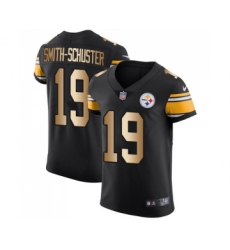 Men's Pittsburgh Steelers #19 JuJu Smith-Schuster Elite Black Gold Team Color Football Jersey