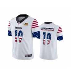 Men's Pittsburgh Steelers #19 JuJu Smith-Schuster White Independence Day Limited Player Football Jersey
