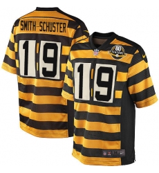 Youth Nike Pittsburgh Steelers #19 JuJu Smith-Schuster Elite Yellow/Black Alternate 80TH Anniversary Throwback NFL Jersey